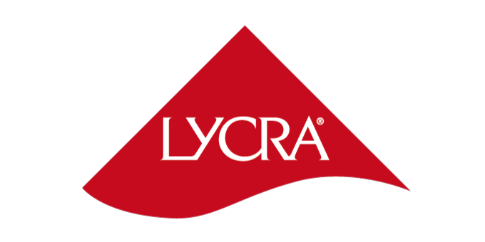 The red Lycra brand logo featured on waste-into-activewear garments.